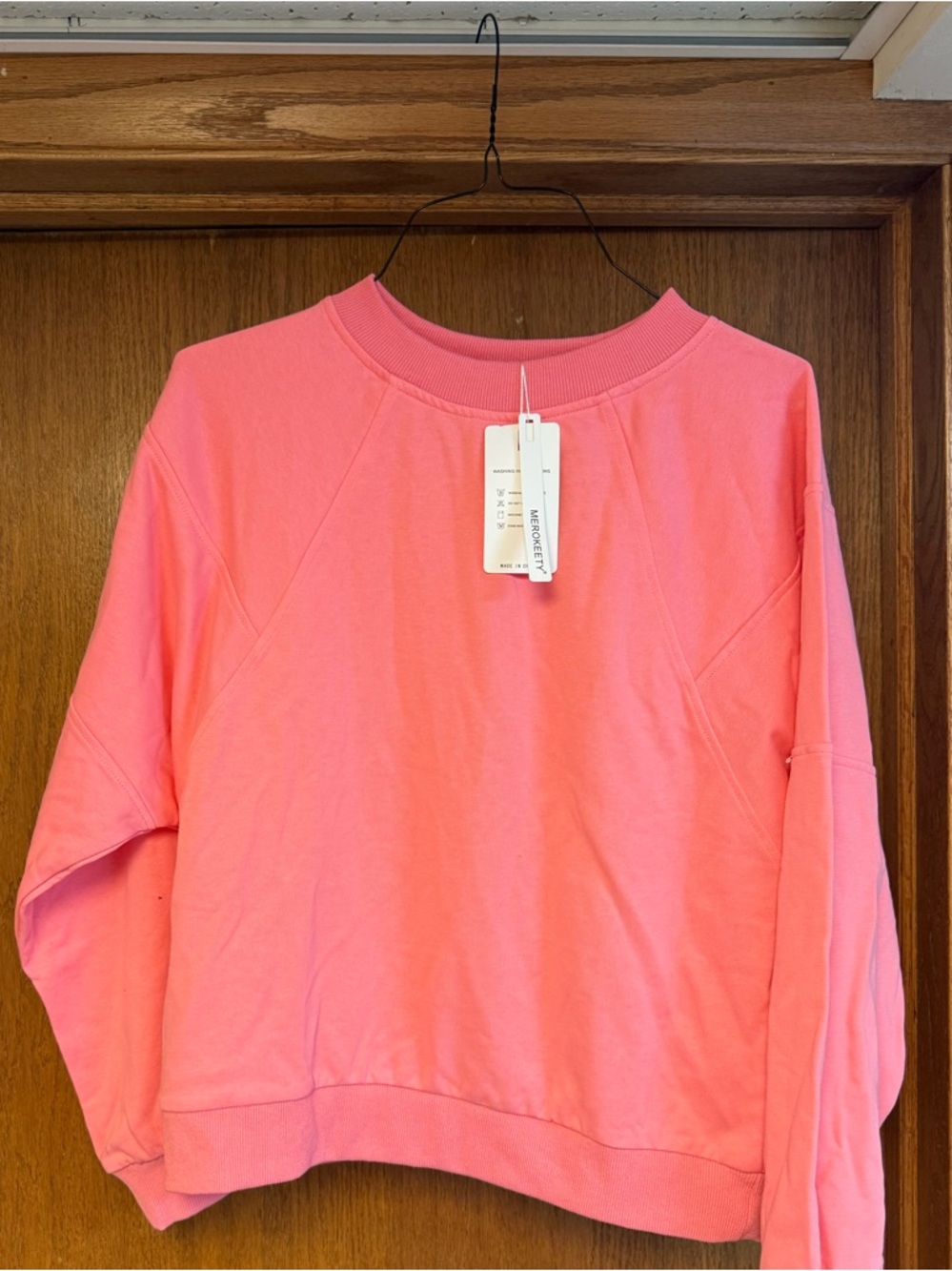 Coral Pink Lounge Set - Sweatshirt & Shorts - Picture 2 of 7